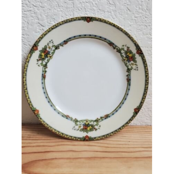 Noritake Japan Barcelona Plate Tidbit Salad Dessert Gold Floral Hand Painted 6" - Picture 1 of 6